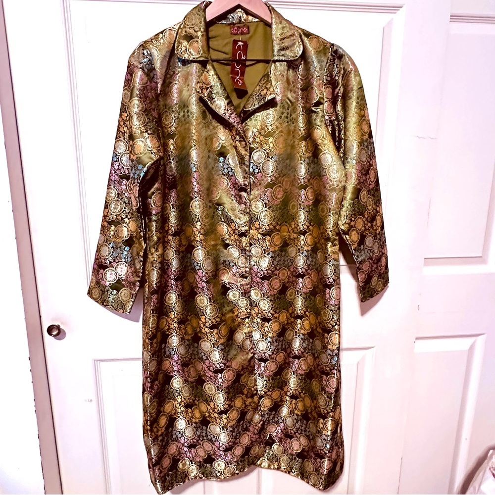 Vintage | Jacket | Vintage Peridot Green Floral Chinese Jacquard Jacket